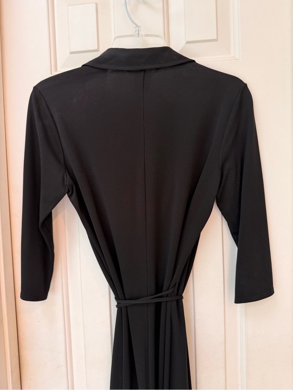 Max Studio Classic Black Wrap Dress with Tie Waist with Give and Stretch, Sz S - Picture 8 of 15